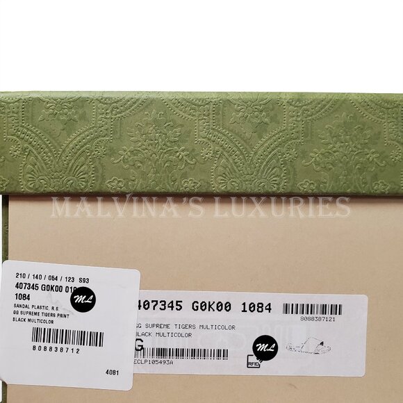 GUCCI SHOES MENS GG SUPREME CANVAS LOGO TIGER SLIDES SANDALS Size 9/ US 9.5 - Picture 15 of 15